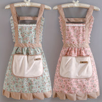 Thumbnail for 1pc, Cute Strap Canvas Apron, Breathable Floral Apron With Hood, Waterproof And Oil-resistant Breathable Workwear Waist Apron, Restaurant Waiter Work Clothes, Stain Resistant Restaurant Chef Apron Overalls, Kitchen Supplies