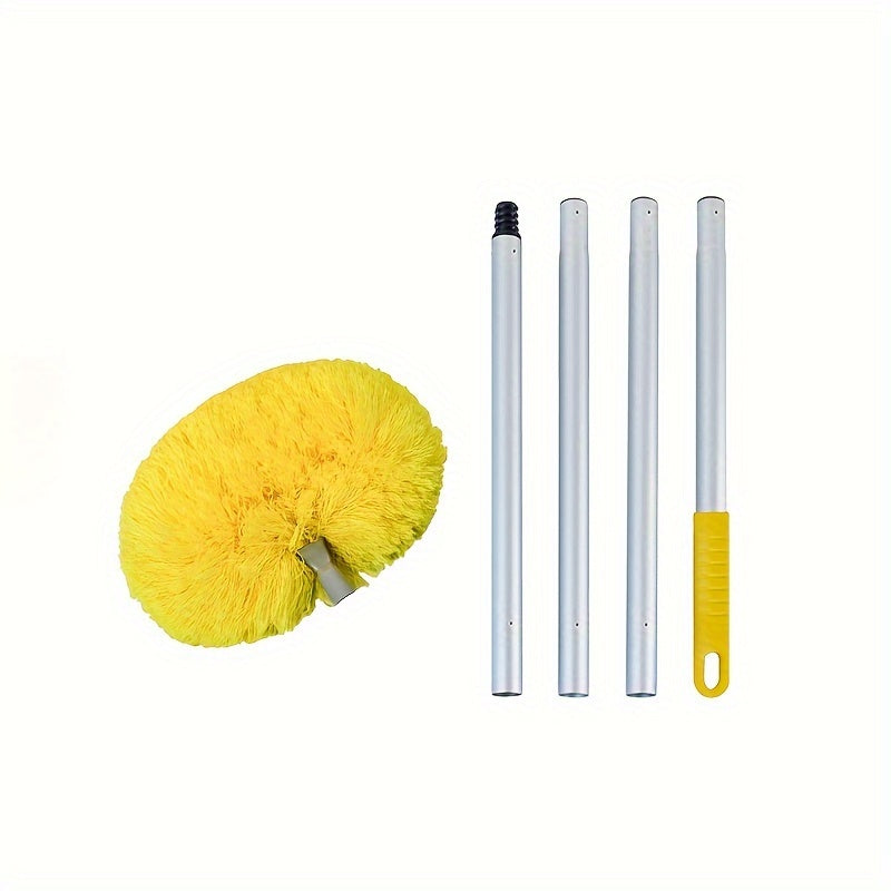 1pc Extendable Ceiling Fan Duster with Microfiber Brush - Reaches High Ceilings, Removable and Washable, Ideal for Cleaning Fans, Furniture, Cars, and More - Perfect Cleaning Tool for Bathroom, Bedroom, Kitchen, Living Room, and The Wall