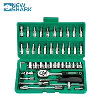 Thumbnail for 46-Piece Pro-Quality Socket Wrench Set - 1/4 Drive with Metric & Imperial Bit Socket, Extension Bar for Auto and Home Use, Durable & Versatile, Complete with Storage Case