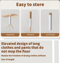 Thumbnail for ESARR  Cylinder Tripod Drying Rack, Solid Wood Octopus Standing Drying Rack Clothing, Foldable Space Saving Laundry Drying Rack, Collapsible Drying Racks for Laundry Tripod,16 Dry Rods