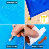Thumbnail for 1pc Oversized Waterproof Beach Blanket for Travel, Camping, Hiking, and Picnic - Lightweight and Sandproof
