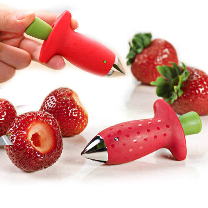 4-Piece Stainless Steel Strawberry Huller Set - Easy, Ergonomic Stem Remover Tool for Kitchen Efficiency & Culinary Excellence