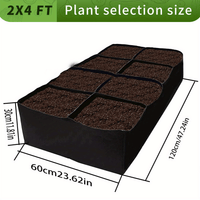 Thumbnail for 1 Pack, Garden Bed, 128 Gallon 8 Grids Plant Grow Bags, 3x6FT Breathable Planter Raised Beds For Growing Vegetables Potatoes Flowers, Rectangle Planting Container For Outdoor Indoor Gardening