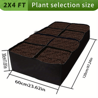 Thumbnail for 1 Pack, Garden Bed, 128 Gallon 8 Grids Plant Grow Bags, 3x6FT Breathable Planter Raised Beds For Growing Vegetables Potatoes Flowers, Rectangle Planting Container For Outdoor Indoor Gardening