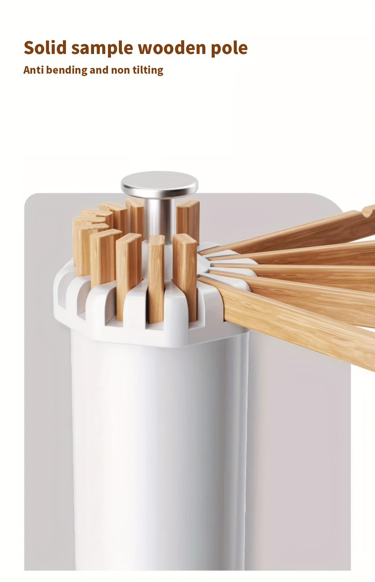 ESARR  Cylinder Tripod Drying Rack, Solid Wood Octopus Standing Drying Rack Clothing, Foldable Space Saving Laundry Drying Rack, Collapsible Drying Racks for Laundry Tripod,16 Dry Rods