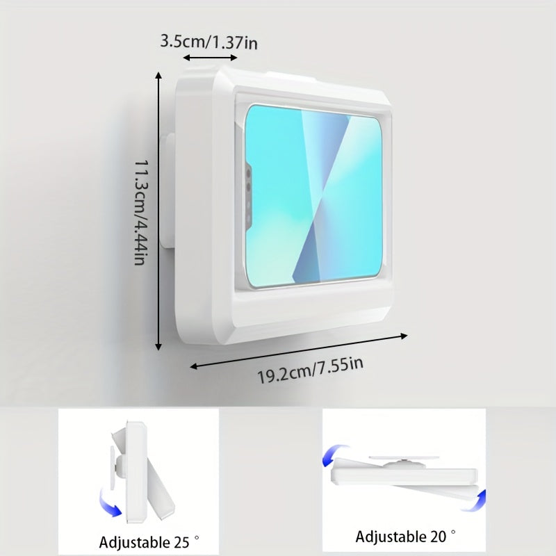 Shower Phone Holder Splash-Proof 360 Rotation Can Be Touched Shower Phone Stand Case Mount For Bathroom Batheub Kitchen Wall Compatible With IPhone 15 14 13 12 Pro Max XS XR Fits <6.8 Phones