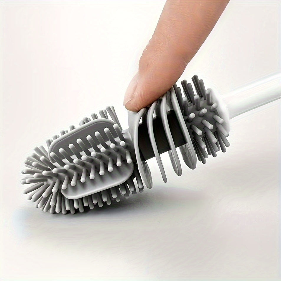 Silicone Bottle Brush with Long Handle - Kitchen Cleaning Tool for Cups and Bottles, Non-Electric Washing Brush for Household Use
