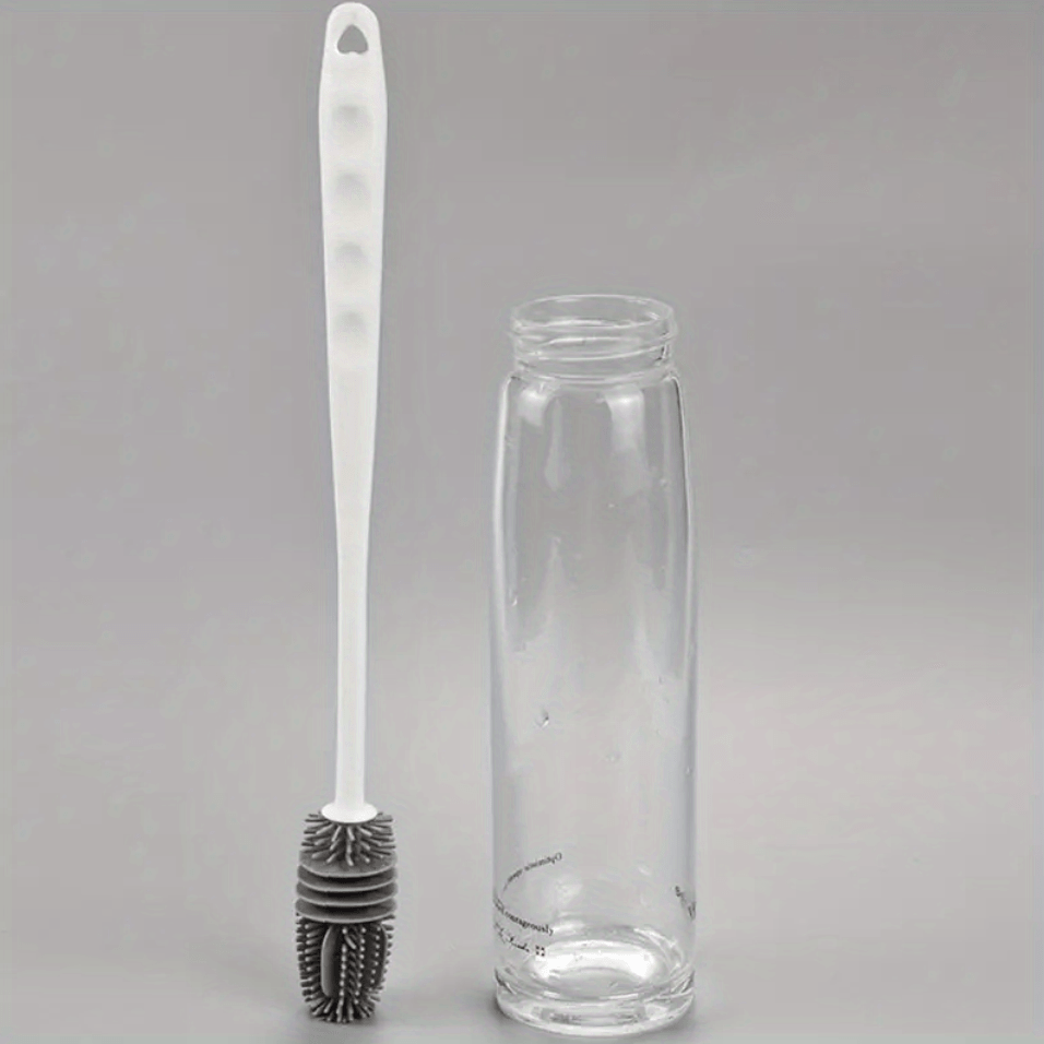 Silicone Bottle Brush with Long Handle - Kitchen Cleaning Tool for Cups and Bottles, Non-Electric Washing Brush for Household Use