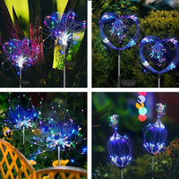 Thumbnail for 2PC Solar Fireworks LED Outdoor Lights - 60/90/120/200 LEDs, 8 Modes, Weatherproof - Transform Gardens, Courtyards & Weddings into Magical Displays