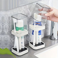 Thumbnail for 1pc Modern Toothbrush Holder Set with Gargle Cup - Wall-Mounted Couple Storage Organizer, Space-Saving Design, Ideal for Bathroom Organization & Decor