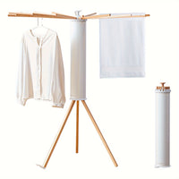 Thumbnail for ESARR  Cylinder Tripod Drying Rack, Solid Wood Octopus Standing Drying Rack Clothing, Foldable Space Saving Laundry Drying Rack, Collapsible Drying Racks for Laundry Tripod,16 Dry Rods
