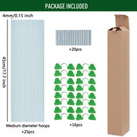 Thumbnail for 25pcs Grow Tunnel Garden Hoops Set - Rust-Free Fiberglass, Versatile Support for DIY Greenhouses, Protective Plant Covers & Shade