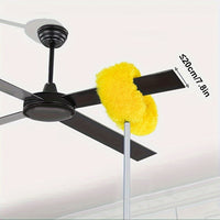 Thumbnail for 1pc Extendable Ceiling Fan Duster with Microfiber Brush - Reaches High Ceilings, Removable and Washable, Ideal for Cleaning Fans, Furniture, Cars, and More - Perfect Cleaning Tool for Bathroom, Bedroom, Kitchen, Living Room, and The Wall