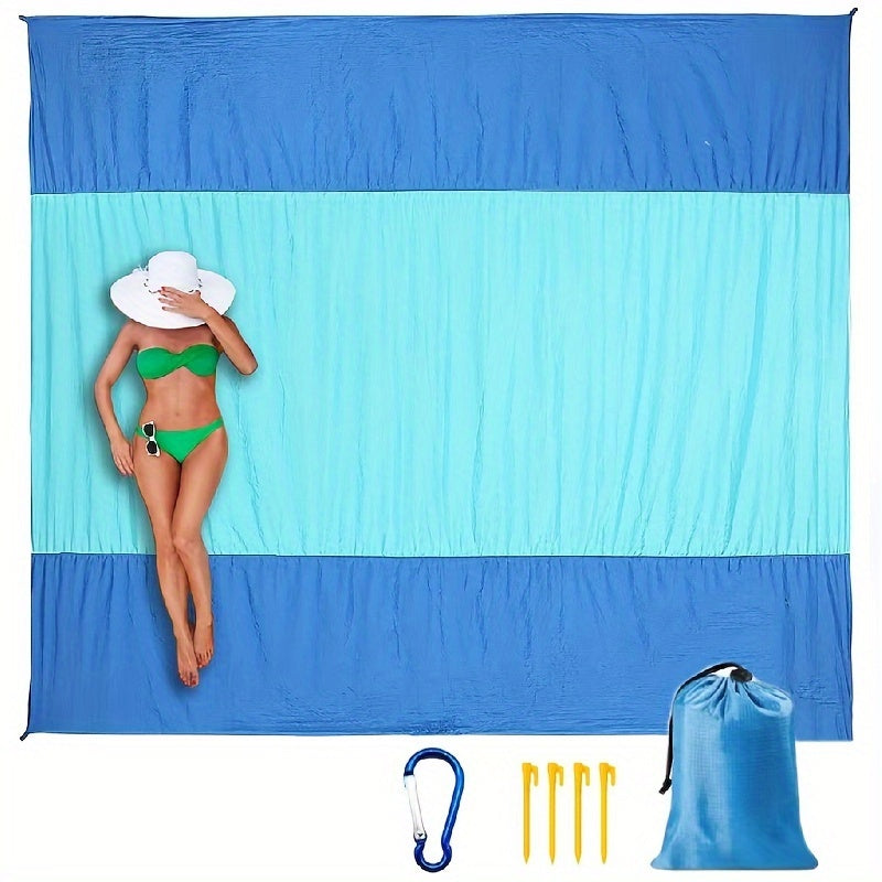 1pc Oversized Waterproof Beach Blanket for Travel, Camping, Hiking, and Picnic - Lightweight and Sandproof