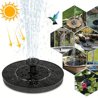 Thumbnail for 1pc Solar Fountain Pump, 1.5W Solar Bird Bath Pump With 6 Nozzles, Stand-Alone Portable Floating Solar Drinking Water Pump For Garden, Bird Bath, Pond, Swimming Pool, Outdoor & Backyard Aquarium
