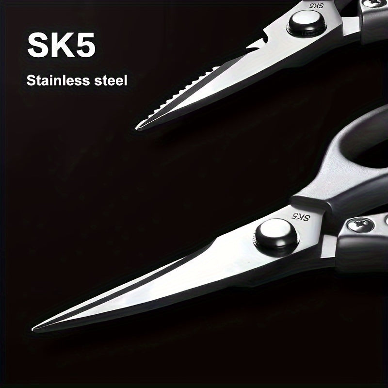 1 Pack Multi-Function Kitchen Scissors Heavy Duty Sharp 304 Stainless Steel, Sliver Apartment Kitchen Accessories Cooking Shears for Chicken Meat Fish Poultry (Sliver)