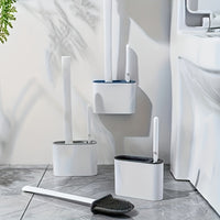 Thumbnail for 1 Set of 2 Efficient Silicone Toilet Brushes with Wall Mount & 1 Easy-Clean Toilet Seat – Long-Handled, Soft Brush Heads for Multi-Functional Household Cleaning