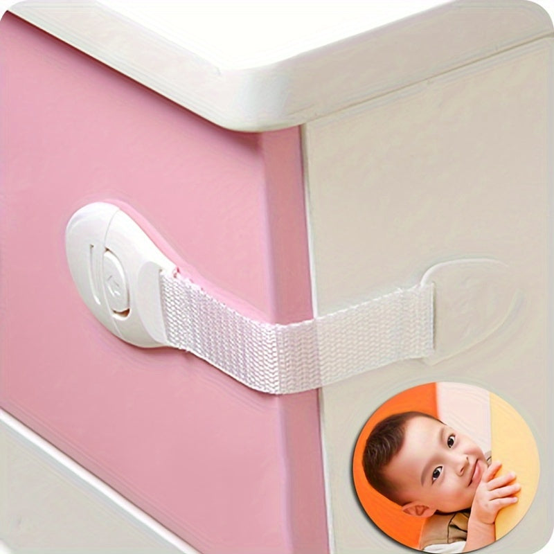 10pcs Child Safety Cabinet Locks - Easy-to-Install Baby Proofing Latches, Secure Drawer & Door Protection, Non-Toxic Plastic Material for Home Safety