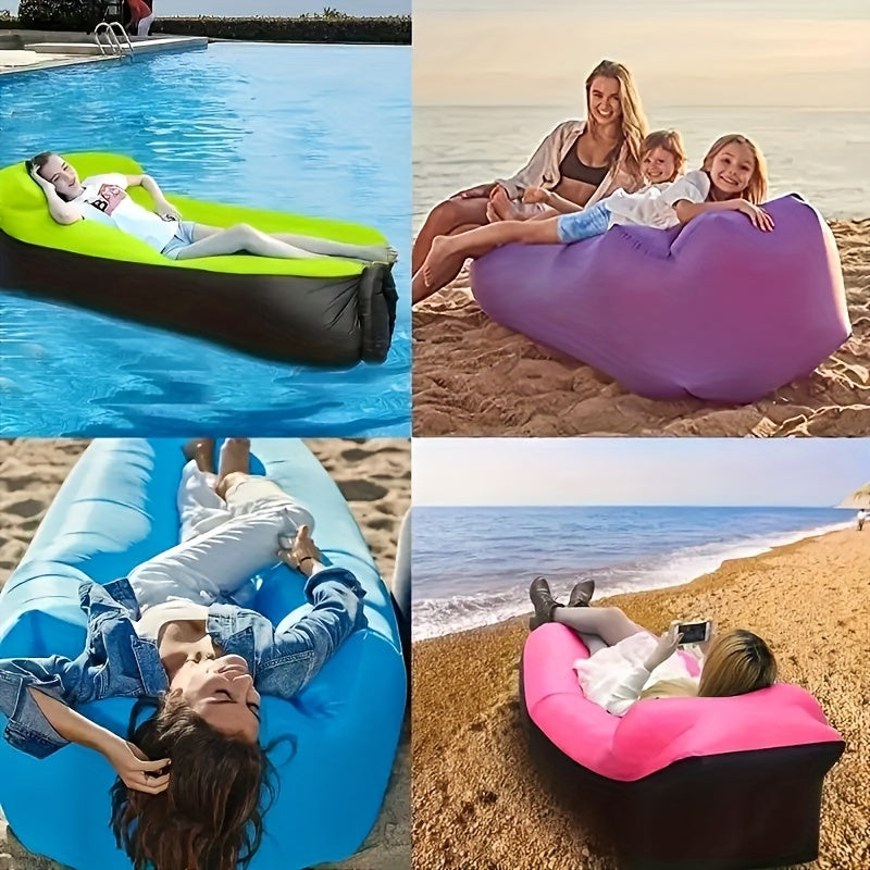 Inflatable Lounger Air Sofa Hammock, Portable, Waterproof & Leakproof - Perfect For Backyard, Beach, Camping & More!