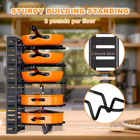 Thumbnail for 8-Tier Heavy Duty Pot Rack Organizer - Effortless Kitchen Storage Solution - Durable Metal, Rust-resistant, Space-saving Cabinet Holder for Pots, Pans and lids - Keep Your Kitchen Neat and Tidy