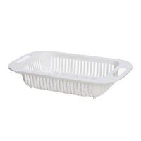 Thumbnail for 1pc Retractable Drain Rack - Kitchen Basket For Vegetables And Dishes, Plastic Dish Rack With Filter Basket - 13.5in/7.2in/2.5in - Easy To Clean And Store
