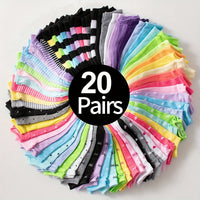 Thumbnail for Chic & Comfortable 20-Pairs Women’s Ankle Socks: Heart & Stripe Prints, Durable Knit Fabric - Ideal Gift