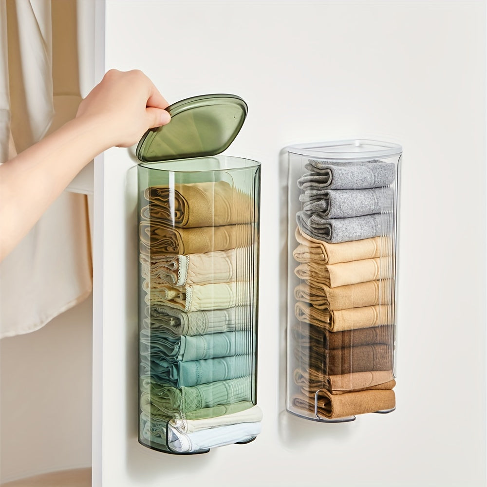 1pc Versatile Slide-Out Storage Organizer with Cover – Wall-Mountable for Underwear & Socks, Space-Saver for Bathroom, Bedroom & Dorm