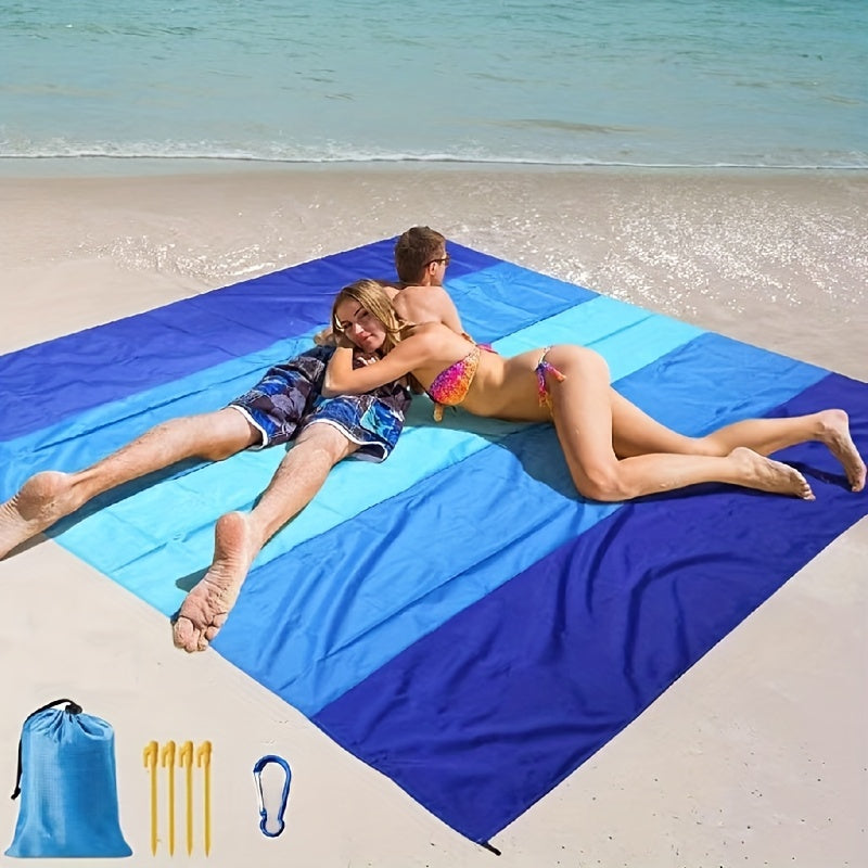 1pc Oversized Waterproof Beach Blanket for Travel, Camping, Hiking, and Picnic - Lightweight and Sandproof