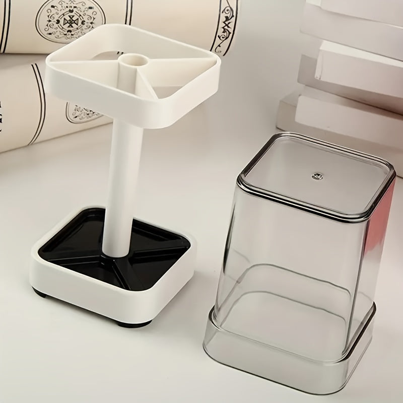 1pc Modern Toothbrush Holder Set with Gargle Cup - Wall-Mounted Couple Storage Organizer, Space-Saving Design, Ideal for Bathroom Organization & Decor