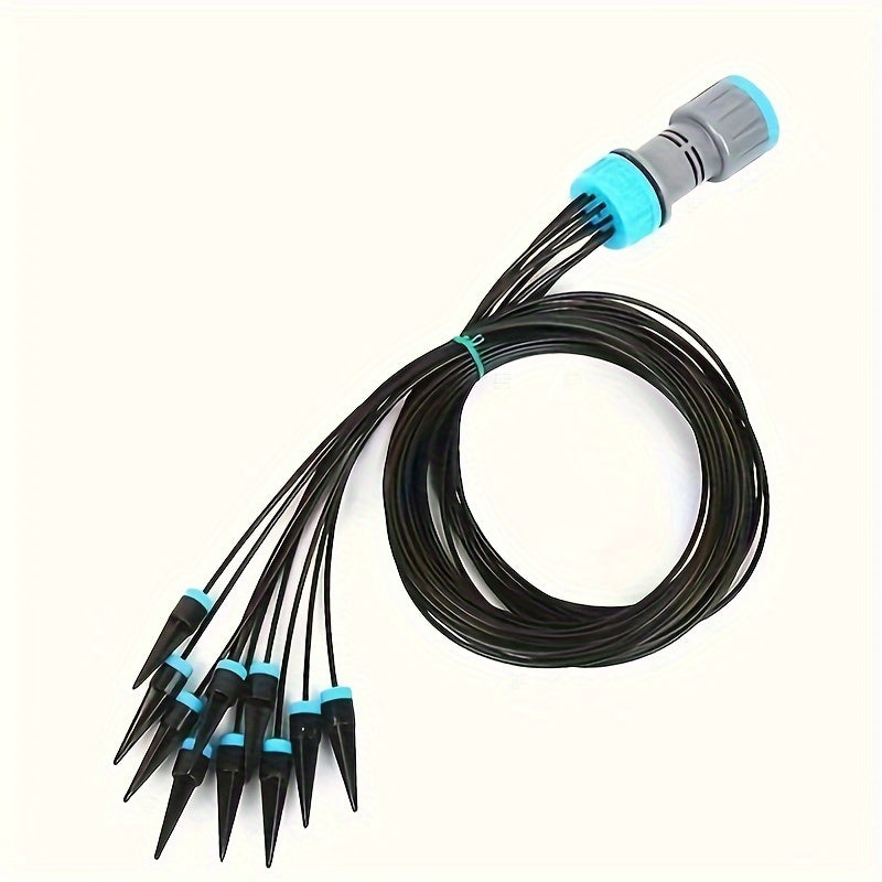 1set Easy-Install Drip Irrigation System – 10 Dripper Self-Watering Planter Kit with 3/4 Adapter – Ideal for Potted Plants & Raised Garden Beds
