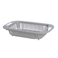 Thumbnail for 1pc Retractable Drain Rack - Kitchen Basket For Vegetables And Dishes, Plastic Dish Rack With Filter Basket - 13.5in/7.2in/2.5in - Easy To Clean And Store