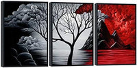Thumbnail for Wieco Art The Cloud Tree 3 Panels Modern Giclee Canvas Prints Artwork Abstract Seascape Paintings Reproduction Sea Beach Pictures Printed on Canvas Wall Art for Home Decorations Wall Decor
