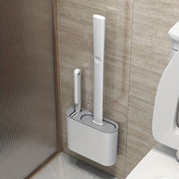 Thumbnail for 1 Set of 2 Efficient Silicone Toilet Brushes with Wall Mount & 1 Easy-Clean Toilet Seat – Long-Handled, Soft Brush Heads for Multi-Functional Household Cleaning