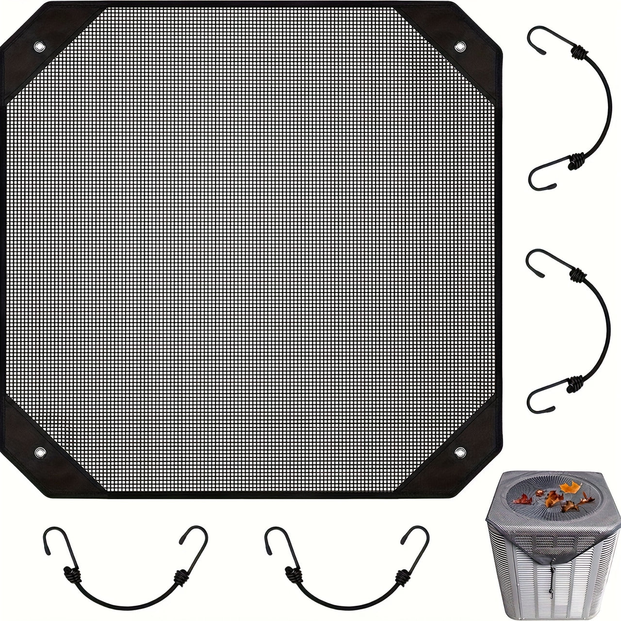 1pc Premium Outdoor Air Conditioner Cover - All-Weather Water Resistant, Windproof Protection, Dust & Cold Air Defender, Enhanced PVC Mesh Ventilation System