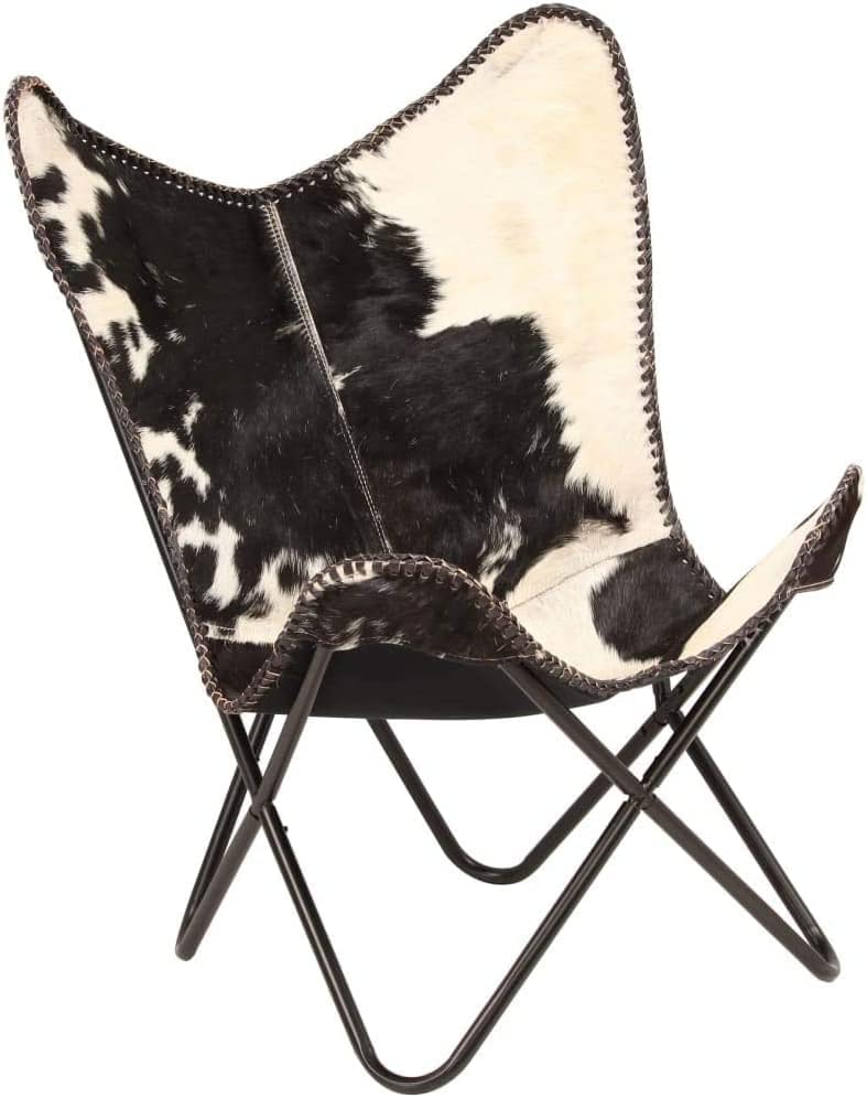 Home Décor Genuine Leather Butterfly Chair Handmade Iron Frame I Lounge Chair, Comfortable Recliner