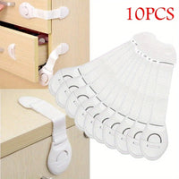 Thumbnail for 10pcs Child Safety Cabinet Locks - Easy-to-Install Baby Proofing Latches, Secure Drawer & Door Protection, Non-Toxic Plastic Material for Home Safety