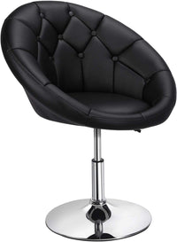 Thumbnail for Yaheetech Vanity Chair Makeup Chair Swivel Accent Chair Height Adjustable Round Back Tilt Chair with Chrome Frame for Makeup Room, Living Room, Retro Brown