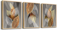 Thumbnail for Canvas Wall Art For Living Room, Family Wall Decorations, Kitchen, Bathroom, Bedroom Modern Wall Decor Black Paintings Abstract Leaves Pictures Artwork Inspirational Home Decor 3 Pieces