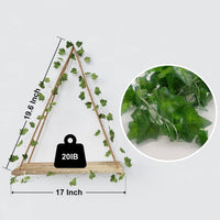 Thumbnail for RICHER HOUSE Artificial Ivy LED-Strip Wall Hanging Shelves Set of 2, Macrame Shelf for Bedroom Bathroom Living Room Kitchen, Wood Hanging Plant Shelves for Wall Décor