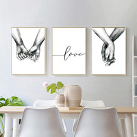 Thumbnail for Kiddale Love and Hand in Hand Wall Art Canvas Print Poster,Simple Fashion Black and White Sketch Art Line Drawing Decor for Home Living Room Bedroom Office(Set of 3 Unframed, 16x20 inches)
