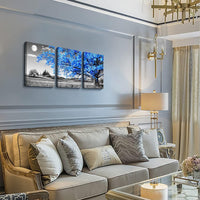 Thumbnail for Wall Art For Living Room black and white Blue tree moon Canvas Wall Decor for Home artwork Painting 12