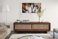Thumbnail for Feather Wall Art Modern Living Room Bedroom Wall Decoration Large Giclee Print Canvas Painting Artwork for Home Decor One Piece White Gold Brown Feather Picture Ready to Hang 24x48 Size