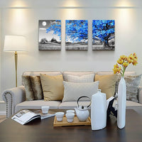Thumbnail for Wall Art For Living Room black and white Blue tree moon Canvas Wall Decor for Home artwork Painting 12