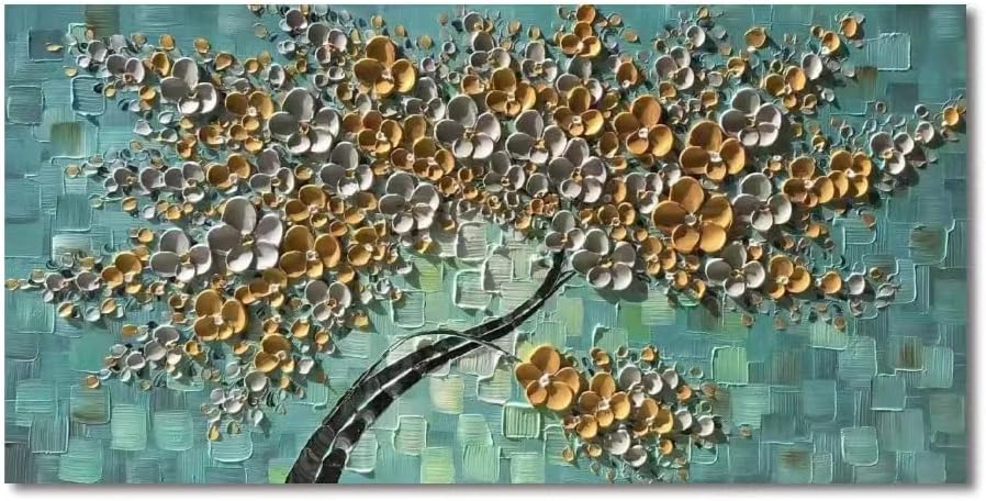 Art Hand Painting Oil Painting Abstract Decorative Storm Wall Art Painting for Wall Decorations Lucky tree Pictures for Living Room,Bedroom,Restaurant,Office,Hotel Wall Decorative Murals 24×48in