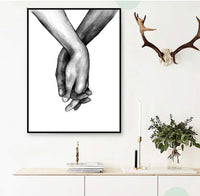 Thumbnail for Kiddale Love and Hand in Hand Wall Art Canvas Print Poster,Simple Fashion Black and White Sketch Art Line Drawing Decor for Home Living Room Bedroom Office(Set of 3 Unframed, 16x20 inches)