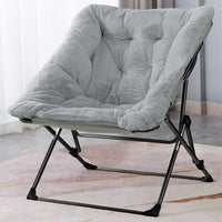 Thumbnail for OAKHAM Comfy Saucer Chair, Folding Faux Fur Lounge Chair for Bedroom and Living Room, Flexible Seating for Kids Teens Adults, X-Large (Faux Fur-Grey)