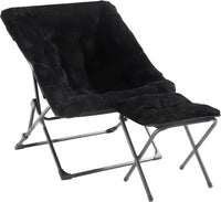 Thumbnail for OAKHAM Comfy Saucer Chair, Folding Faux Fur Lounge Chair for Bedroom and Living Room, Flexible Seating for Kids Teens Adults, X-Large (Faux Fur-Grey)