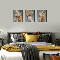 Thumbnail for Canvas Wall Art For Living Room, Family Wall Decorations, Kitchen, Bathroom, Bedroom Modern Wall Decor Black Paintings Abstract Leaves Pictures Artwork Inspirational Home Decor 3 Pieces