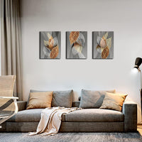 Thumbnail for Canvas Wall Art For Living Room, Family Wall Decorations, Kitchen, Bathroom, Bedroom Modern Wall Decor Black Paintings Abstract Leaves Pictures Artwork Inspirational Home Decor 3 Pieces
