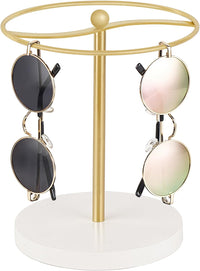 Thumbnail for Mkono Sunglasses Organizer Glasses Holder Stand Metal Frame with Wood Base Sunglass Storage Display Eyeglasses Rack for up to 12 Pairs of Eyewear Glasses for Table Dresser Desk Bedroom, Black